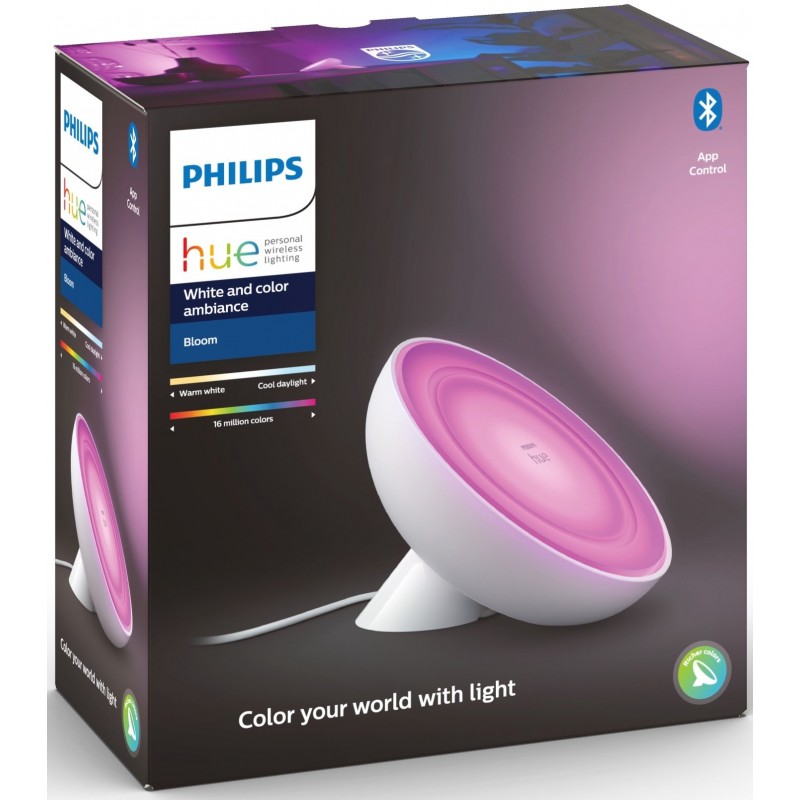 Philips Hue Настільний світильник розумний Bloom, 2000K-6500K, RGB, ZigBee, Bluetooth, димування, білий