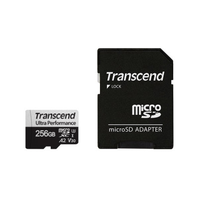 Transcend Карта пам'яті microSD 256GB C10 UHS-I U3 A2 R160/W125MB/s + SD