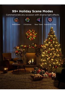 Govee Гірлянда Smart LED H70C2 Christmas Light, 200 Leds, RGBIC, IP65, 20м, кабель прозорий