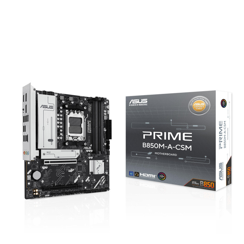 ASUS Материнcька плата PRIME B850M-A-CSM sAM5 B850 4xDDR5 M.2 HDMI DP mATX