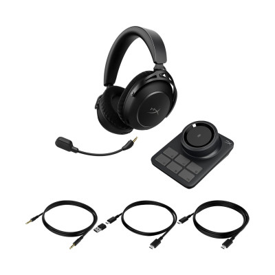 HyperX Гарнітура ігрова Cloud Alpha 2 WL/BT/mini-jack/USB-A/USB-C, 0.5м/1.5м, чорний