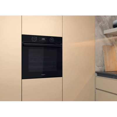 Whirlpool Духовий шафа електричний, 71л, A+, дисплей, конвекція, телескопічні напрямні, чорний