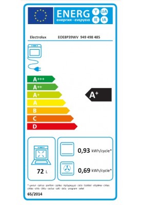 Electrolux Духовий шафа електричний, 72л, A+, пара, дисплей, конвекція, піроліз, телескопічні напрямні, білий