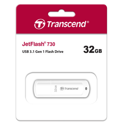 Transcend Накопичувач 32GB USB 3.1 Type-A JetFlash 730 White