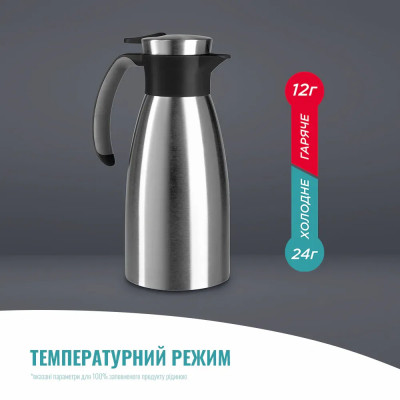 Tefal Термоглічик Tefal Soft Grip, 1.5л, нежавіюча сталь, пластик, чорний Tefal Термоглічик Tefal Soft Grip, 1.5л, нежавіюча сталь, пластик, чорний