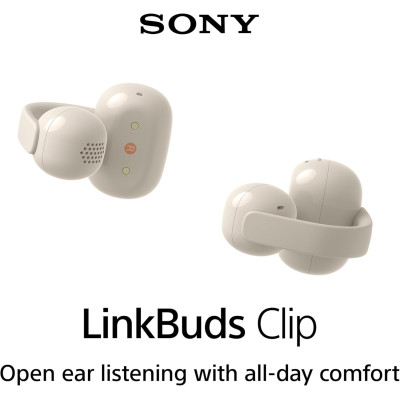 Sony Навушники TWS Sony LinkBuds Clip BT 5.3, IPX4, SBC, AAC, Mic, Бежевий