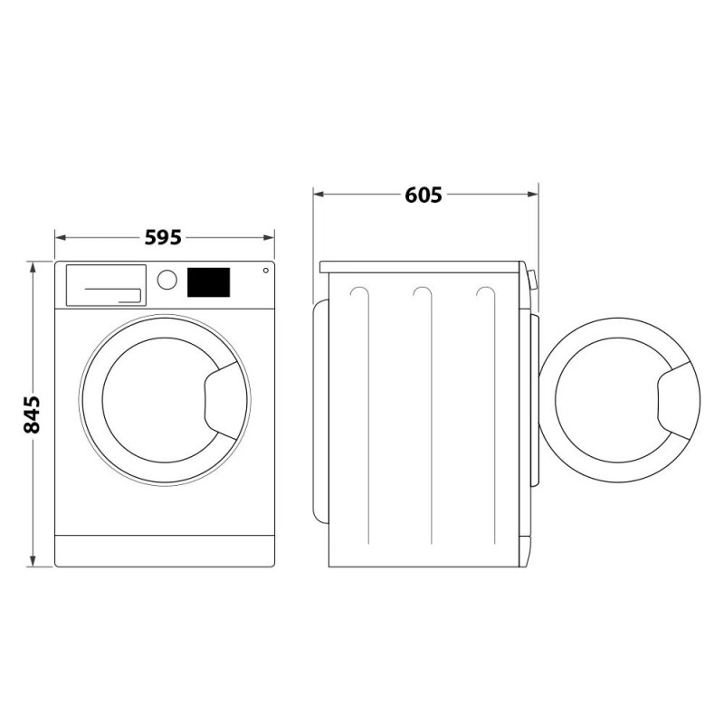 Whirlpool Пральна машина фронтальна, 10кг, 1400, A+++, 60см, дисплей, пара, інвертор, люк чорний, білий