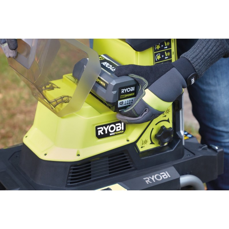 Ryobi Подрібнювач садовий акумуляторний RY36SHX40-0 36В MAX POWER 40мм контейнер 55л фреза 23кг