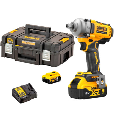 DeWALT Гайковерт ударний XR Li-Ion безщітковий 18В акб 2х5А·год 1084Нм 2000об/хв 3250уд/хв 1/2" ЗП кейс 1.67кг