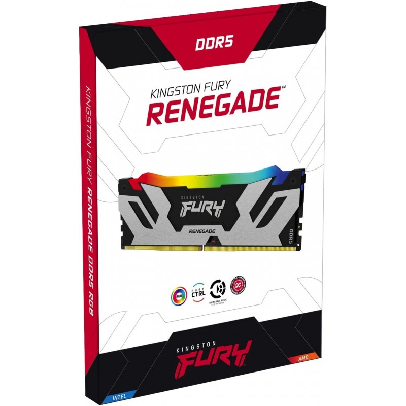 Kingston Пам'ять ПК DDR5 32GB KIT (16GBx2) 6000 FURY Renegade RGB