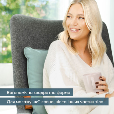 Beurer Массажна подушка для плечей, шиї, спини, ніг, літій- йонний акум., змінний чохол, сірий