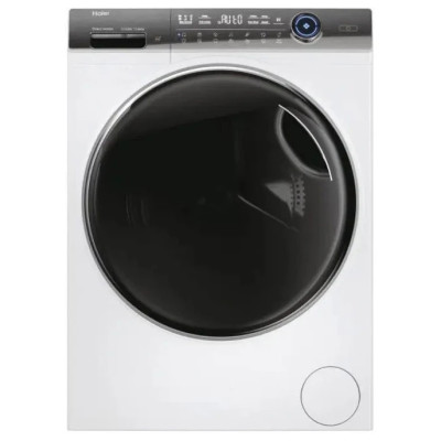 Haier Пральна машина фронтальна, 12кг, 1400, A+++, 60см, дисплей, пара, інвертор, люк чорний, прямий привод, білий