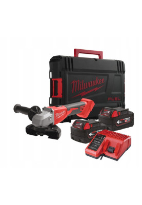 Milwaukee Шліфмашина кутова аккумуляторна M18 BLSAG125X-402X 125мм 18В 2x4А·рік ЗП М12-18С 11000об·хв 2.4кг кейс