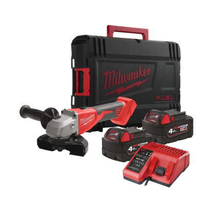 Milwaukee Шліфмашина кутова аккумуляторна M18 BLSAG125X-402X 125мм 18В 2x4А·рік ЗП М12-18С 11000об·хв 2.4кг кейс