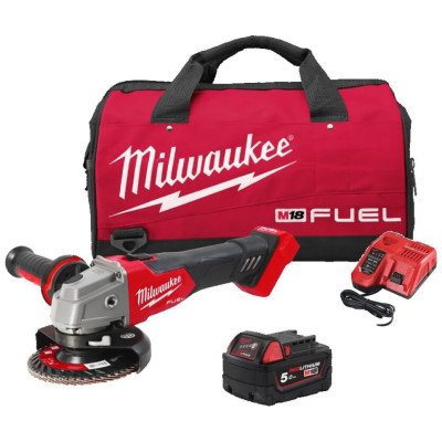 Milwaukee Шліфмашина кутова аккумуляторна Milwaukee M18 FSAG125X-501BRF 125мм 18В 1x5.0А·рік 8500об/хв ЗП М12-18 FС сумка 2кг