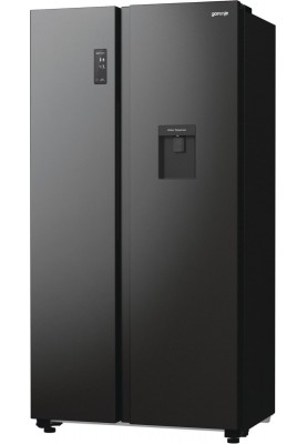 Gorenje Холодильник SBS, 179х67х92см, 2 двері, 353(191)л, А++, NF+, Інв., Зона св-ті, диспенсер, генератор льоду, Зовн. Диспл, чорний