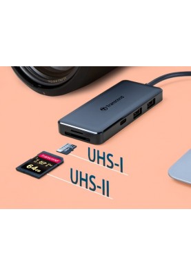 Transcend Хаб USB 3.1 Type-C > 2xUSB 3.1 Type-A/2xType-C/microSD/SD, пасивний