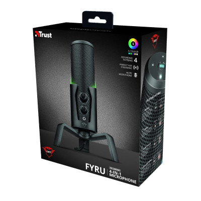 Trust GXT 258 Fyru USB 4-in-1 Streaming Microphone Black