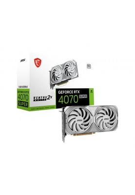MSI Відеокарта GeForce RTX 4070 SUPER 12GB GDDR6X VENTUS 2X WHITE OC білий