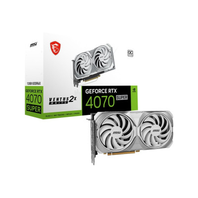 MSI Відеокарта GeForce RTX 4070 SUPER 12GB GDDR6X VENTUS 2X WHITE OC білий