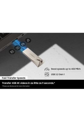 Samsung Накопичувач Samsung 512GB USB 3.1 Type-A Bar Plus Сірий