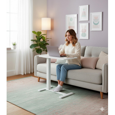 2E Стіл компактний 2E CE710WW, 710x400мм, регульована висота, білий