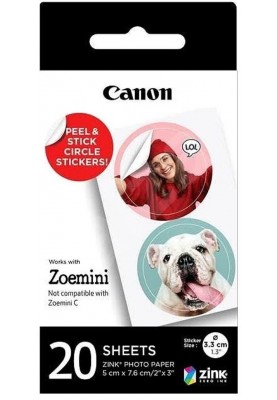 Canon Папір ZINK™ 1.3" у вигляді круглих наліпок, 20 арк.