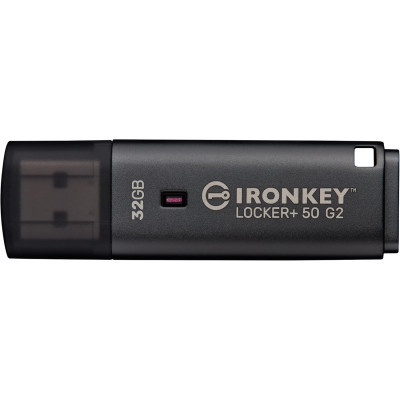 Kingston Накопичувач Kingston 32GB USB 3.2 Type-A Gen1 IronKey Locker+ 50 G2 Kingston Накопичувач Kingston 32GB USB 3.2 Type-A Gen1 IronKey Locker+ 50 G2
