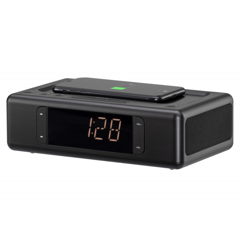 2E Акустична док-станція SmartClock Wireless Charging, Alarm Clock, Bluetooth, FM, USB, AUX Black