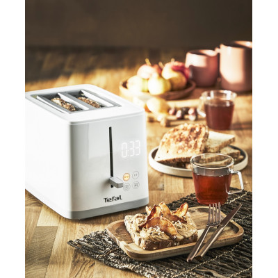 Tefal Тостер SENSE, 850Вт, пластик+нерж, LED дисплей, білий Tefal Тостер SENSE, 850Вт, пластик+нерж, LED дисплей, білий