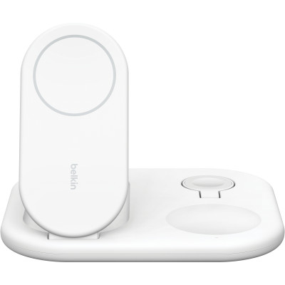 Belkin Зарядний пристрій бездротовий 3в1 Magnetic Foldable iPhone/Watch/AirPods, Qi2 15Вт, білий