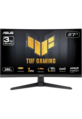 ASUS Монітор 27" TUF Gaming VG27VQM1B DVI, 2xHDMI, DP, MM, VA, 280Hz, 1ms, DCI-P3 90%, CURVED, AdaptiveSync