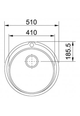 Franke Мийка кухонна Ronda, нерж.сталь, круг, без крила, 510х510х180мм, чаша - 1, накладна, ROL 610-41, нерж декор