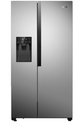 Gorenje Холодильник SBS, 179x68x91см, 2 дв., Х- 368л, М- 167л, A+, NF Plus, Інвертор, диспенсер, льодоген, Дисплей, сірий