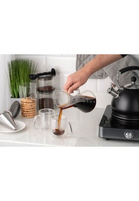ARDESTO Кемекс для заварювання кави з фільтром Black Mars, 600 мл, боросилікатне скло