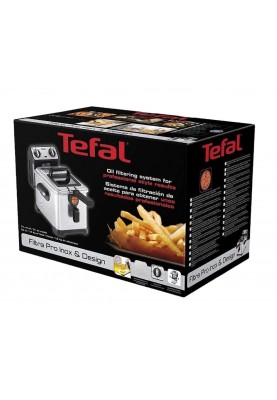 Tefal Фритюрниця Filtra Pro, 2400Вт, ємність-3л, механічне керув., від 150°C до 190°C нержавіюча сталь, чорний