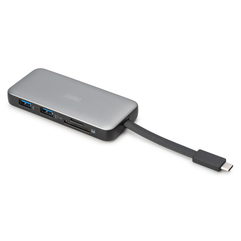 Digitus Док-станція USB-C > HDMI/2xUSB-A/USB-C/SD/MicroSD/RJ54, Travel