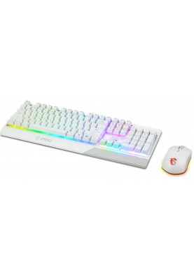 MSI Комплект клавіатура та миша Vigor GK30 COMBO WHITE UA USB, EN/UKR/RU, RGB, білий