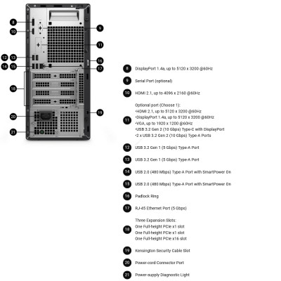 Dell Комп'ютер персональний Dell Pro Tower, Intel i5-14500, 16GB, F512GB, UMA, кл+м, Win11P