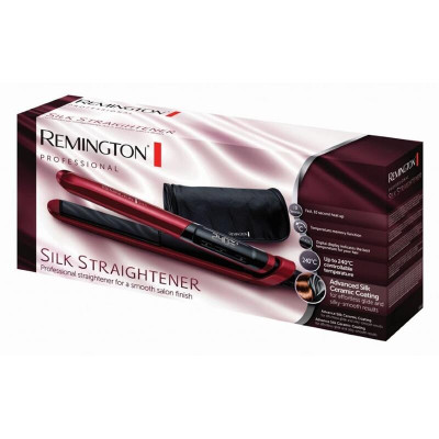 Remington Випрямляч Silk Straightener, 300Вт, 150-235С, дисплей, кейс, кераміка, чорно-червоний
