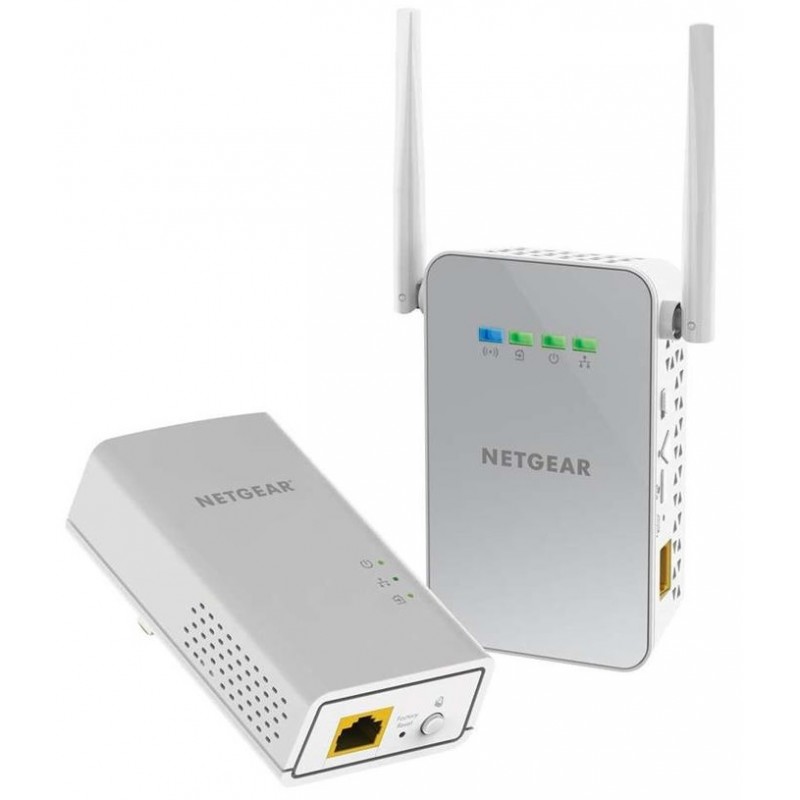 NETGEAR Powerline-адаптер PLW1000, 1xGE, WiFi, біл. кол., зовнішн. ант., комплект