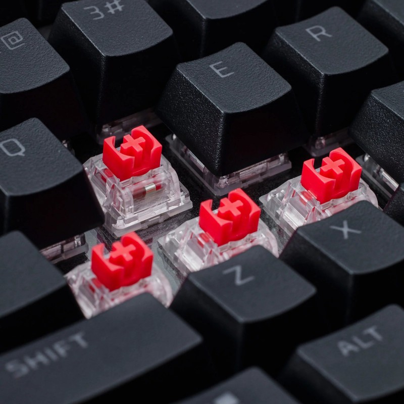 HyperX Клавіатура механічна Alloy Rise 75key, Red, USB-A, EN/UA, RGB, чорний