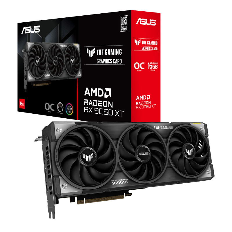 ASUS Вiдеокарта Radeon RX 9060 XT 16GB GDDR6 OC TUF-RX9060XT-O16G-GAMING