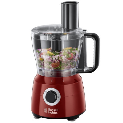 Russell Hobbs Кухонна машина Desire 600Вт, чаша-пластик, корпус-пластик, насадок-9, червоний