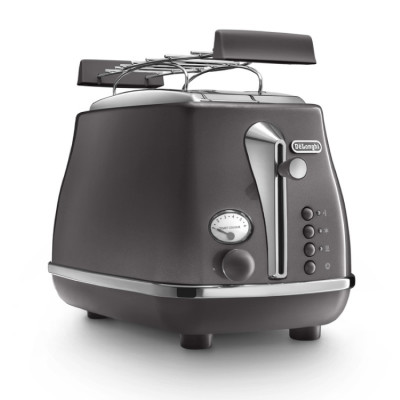 Delonghi Тостер Icona Metallics 900Вт, метал, односторонній підігрів, металік
