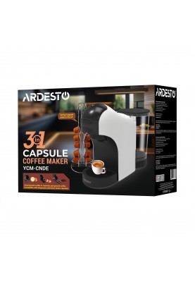 ARDESTO Кофеварка капсульна, 0.8л, капсули Nespresso, Nescafe Dolce Gusto, мелена кофе, сенсорне керування, білий