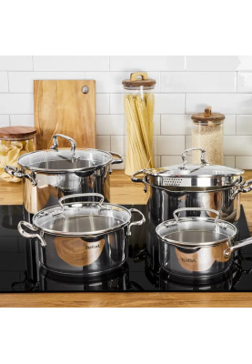 Tefal Набір посуду DUETTO+, 6предметів, нержавіюча сталь, скло