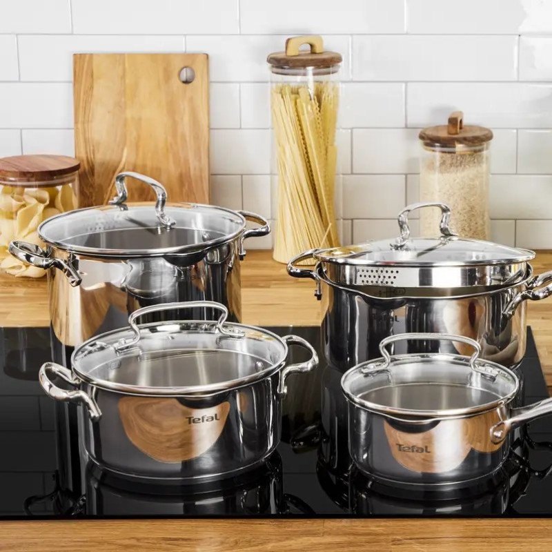 Tefal Набір посуду DUETTO+, 6предметів, нержавіюча сталь, скло