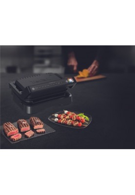 Tefal Гриль прижимний OptiGrill 2в1 Black, 2100Вт, темп. режимів-4, з`ємні пластини, метал, чорний