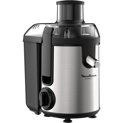 Moulinex Соковитискач Frutelia+, 400Вт, макуха-0.95л, крапля-стоп, автоматичне викидання м'якоті, нерж. сталь, сіро-чорний